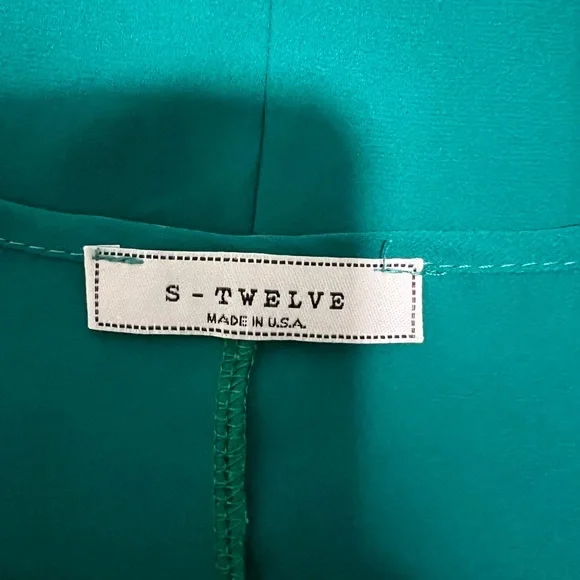 S-Twelve Made in USA Emerald Green Oversized Dolman Sleeve Blouse 3X - Picture 4 of 6